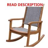 Grey Wicker Eucalyptus Outdoor Rocking Chair