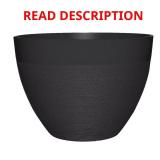 Decatur Large Black Resin Planter, 22" Round