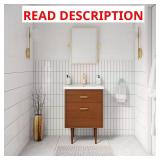 Brandy 24.5W x18.5D Bath Vanity, Honey Walnut