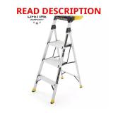 Aluminum Dual Platform Step Ladder, 9 ft Reach