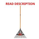 53 in. Long Wood Handle 22 in. Steel Leaf Rake