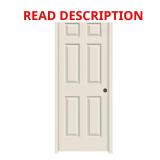 30x78 6-Panel Primed Solid Core Door, Frame Damag
