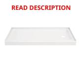 Classic 60" Alcove Shower Pan Base, White
