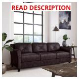 Romeo 31.5in Java Faux Leather 3-Seater Sofa