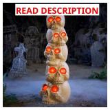 Grave & Bones LED Stacked Skulls 3.5 ft 2XBID