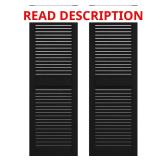 12x52 in. Louvered Vinyl Shutters, Black
