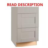 Shaker Dove Gray Cabinet with Drawers- Damaged, S