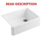 Whitehaven 30-in Farmhouse Sink, White Iron