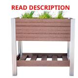 VITA 31x18x29 Vinyl Elevated Garden Shelf