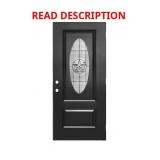 36" x 80" Black Fiberglass Exterior Front Door