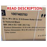 Husky 52" 9-Drawer Matte Black Cabinet