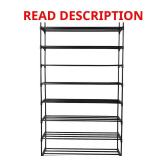 66.54 H 40-Pair 1-Tier Black Iron Shoe Rack