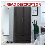 Home Plus Raven Oak 1-Drawer Dresser Wardrobe