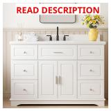 48-Inch White Vanity with Sink