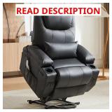 38 in. W Black Power Lift Recliner