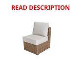 Vistana Armless Wicker Outdoor Chair Beige