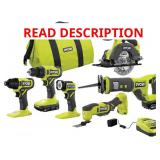 RYOBI ONE+ 18V 6-Tool Kit **MISSING 4Ah BATTERY