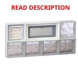 2- Frameless Wave Glass Block Window with Vent, *