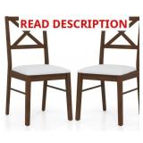 (2) Brown/White Upholstered Dining Chairs