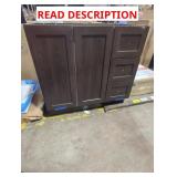 36-1/8" x 18-5/8" x 34-1/4" Brown Vanity Base