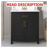 Beaufort 30" Ebony Wood Vanity with White Top