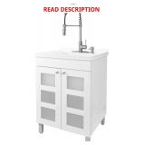 JS Jackson White Utility Sink with Faucet