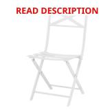 Metal Slat Folding Outdoor Dining Chair White