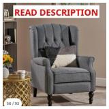 Charcoal Wingback Tufted Recliner Upholstery
