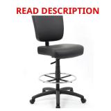 Black Vinyl Drafting Chair, Adjustable Height