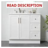 Davies 36-in White Single Sink Vanity