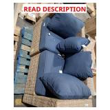 58"x29" light brown wicker patio couch