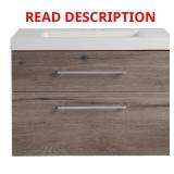 Larissa 31" Wall Hung Vanity, Oak & Marble