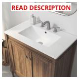 Tucson 30" Sink Vanity Top, White, 3-Hole