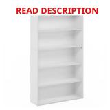 Pasir 52.68 in. Tall White 5-Shelf Bookcase