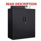 Metal Garage Storage Cabinet, 2 Doors, Black