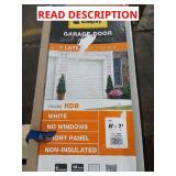 Steel Short Panel Garage Door, 8x7 white-dented,