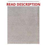 Silky 5x7 Gray Solid Thick Pile Non-Slip Rug
