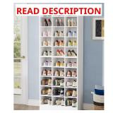 White 30-Pairs Tall Shoe Cabinet