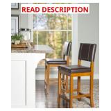 Linon Milan Counter Stool, Brown, 24"