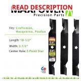 MaxPower 3-Pack 54-in Deck Blades for Mowers