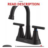 Matte Black Faucet, Hurran 4" Centerset