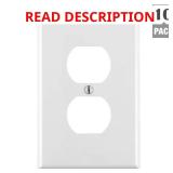 1-Gang White Midway Outlet Wall Plate (10-Pack)