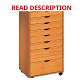 Pine 6 Plus 2 Drawer Wide Roll Cart
