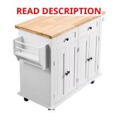 Kitchen Island Cart with Storage White