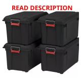 21 gal. Heavy-Duty Stackable Totes (4)