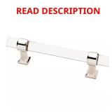 Acrylic Bar Drawer Pull, 3-3/4 in. Nickel/Clear