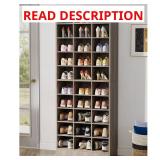 Gray Tall Shoe Cabinet, 30-Pairs, 10-Tier