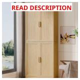 Natural Wood 82in H Storage Cabinet