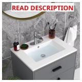 Porcelain Bath Vanity Sink   White