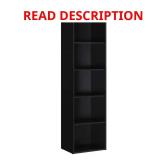 5-Shelf, 15.91 in. W 59 in. H Black Bookcase